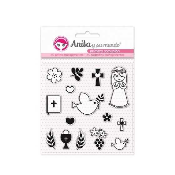 Pack 15 Sellos Acrílicos 1ªcomunion Niña 16 Anita