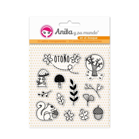 Pack 13 Sellos Acrílicos En El Bosque 17 Anita