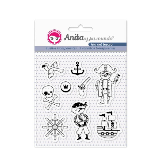 Pack 9 Sellos Acrílicos Isla Del Tesoro Anita