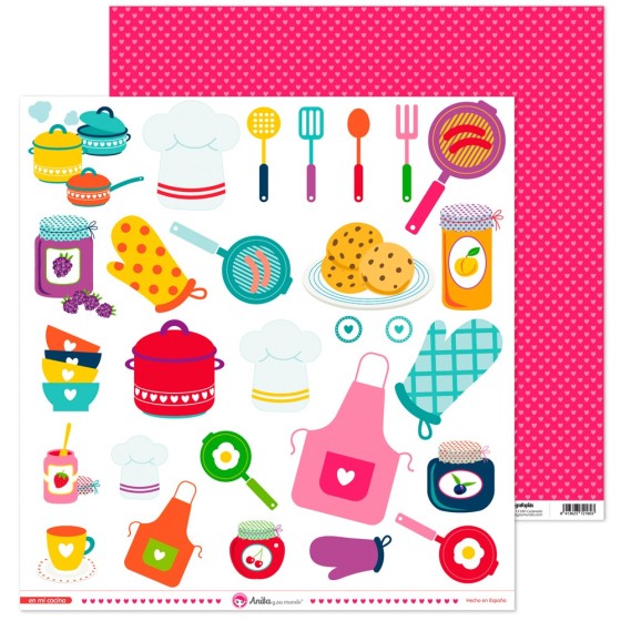 Pack 5 Papeles Decorados 12X12" 180 G Figuras Recortables Mi Jardin 16 Fsc Anita