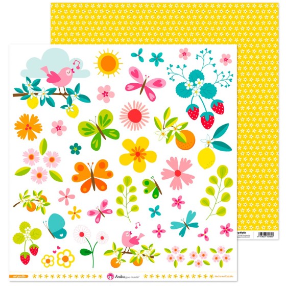 Pack 5 Papeles Decorados 12X12" 180 G Figuras Recortables En Mi Cocina 16 Fsc Anita