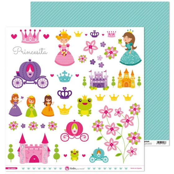 Pack 5 Papeles Decorados 12X12" 180 G Figuras Recortables De Cuento 16 Fsc Anita