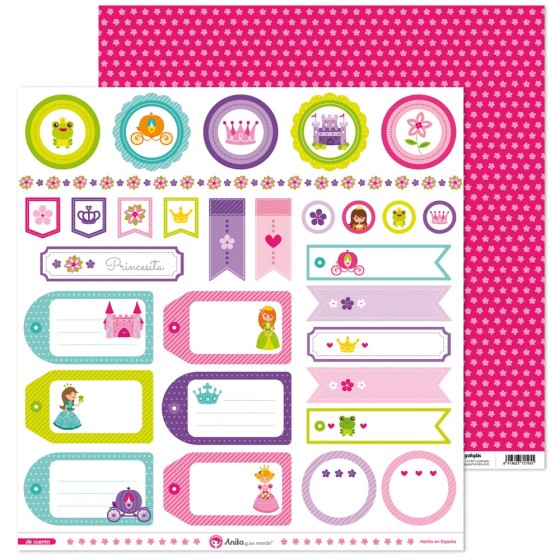 Pack 5 Papeles Decorados 12X12" 180 G Etiquetas De Cuento 16 Fsc Anita