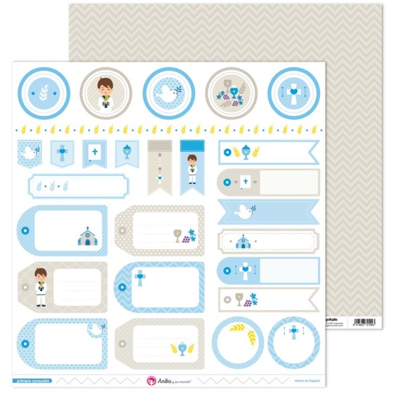 Pack 5 Papeles Decorados 1ªcomunion Niño 16 Fsc Anita