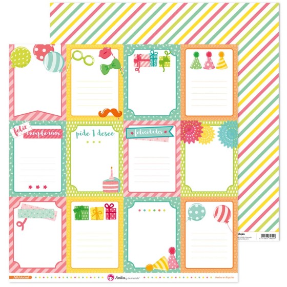 Pack 5 Papeles Decorados 12X12" 180 G Tarjetas Felicidades! Fsc Anita