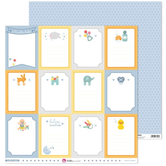 Pack 5 Papeles Decorados 12X12" 180 G Tarjetas Nuestro Peque 19 Fsc Anita