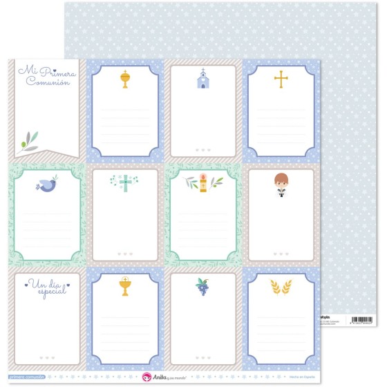 Pack 5 Papeles Decorados 12X12" 180 G Tarjetas Primera Comun.20 El Fsc Anita