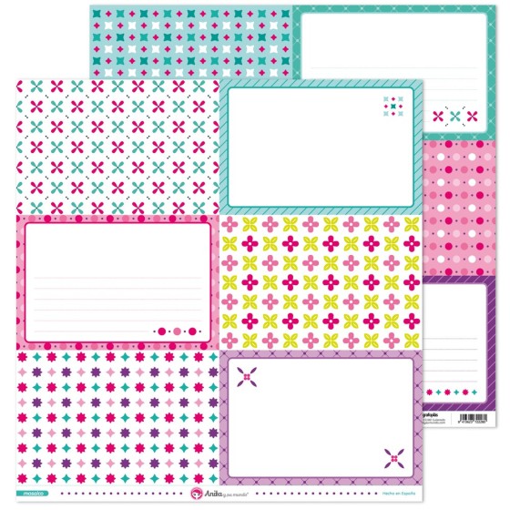 Pack 5 Papeles Decorados 12X12" 180 G Tarjetas Grandes Mosaico 16 Fsc Anita