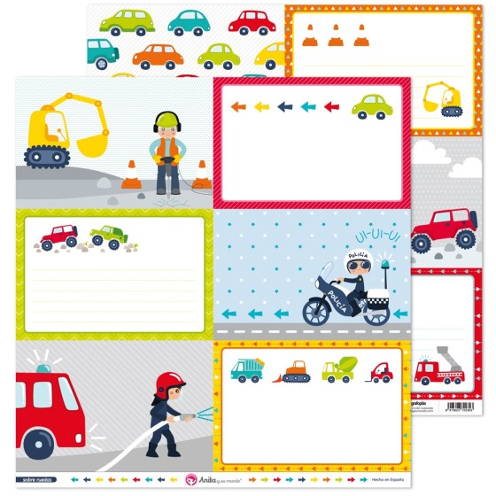 Pack 5 Papeles Decorados 12X12" 180 G Tarjetas Grandes Sobre Ruedas 16 Fsc Anita