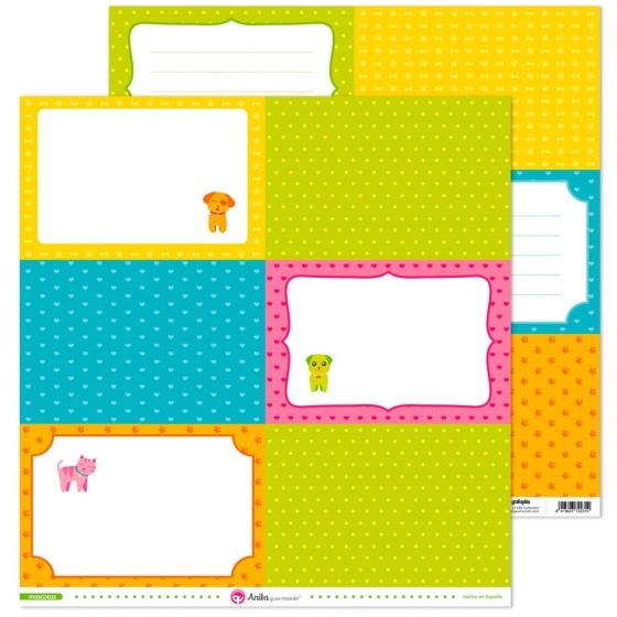 Pack 5 Papeles Decorados 12X12" 180 G Tarjetas Grandes Mascotas 16 Fsc Anita