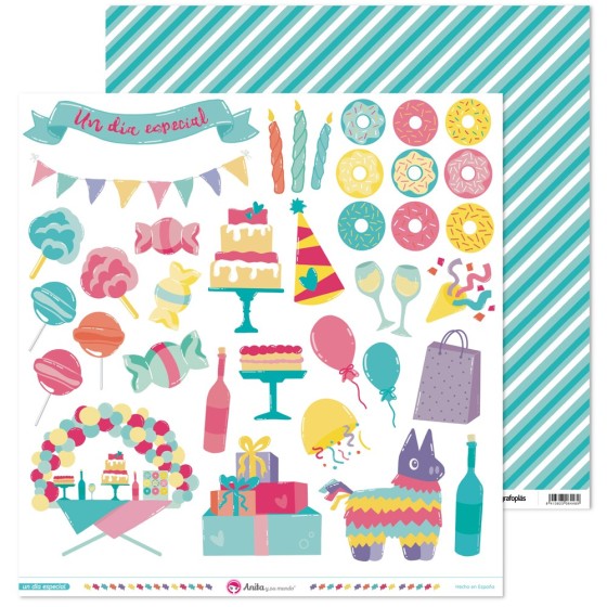 Pack 5 Papeles Decorados 12X12" 180 G Tarjetas Un Dia Especial 22 Fsc Anita