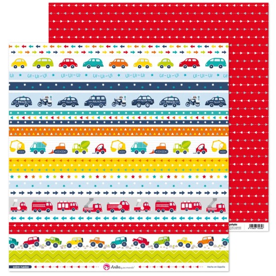 Pack 5 Papeles Decorados 12X12" 180 G Tiras Recortables Sobre Ruedas 16 Fsc Anita