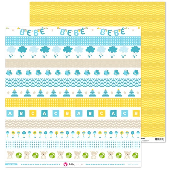 Pack 5 Papeles Decorados Azul Bebe 17 Fsc Anita