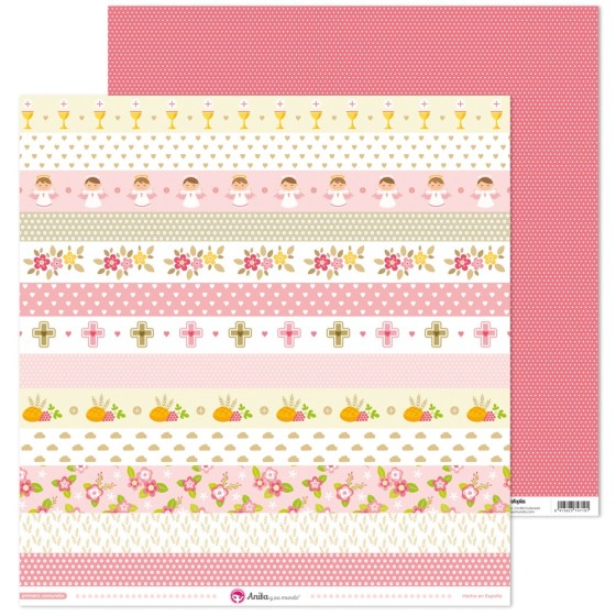 Pack 5 Papeles Decorados 12X12" 180 G Tiras Recortables 1ªcomunion Niña 18 Fsc Anita