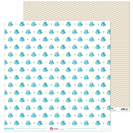 Pack 5 Papeles Decorados Azul Bebe 17 Fsc Anita
