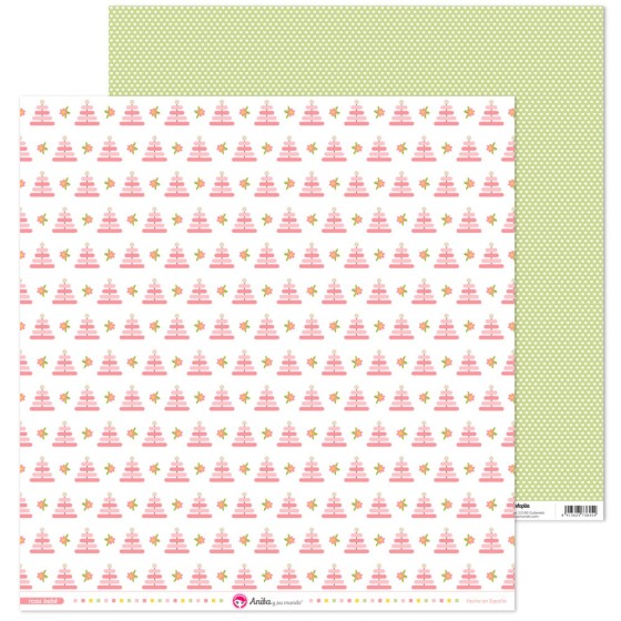 Pack 5 Papeles Decorados 12X12" 180 G Apilables Rosa Bebe 17 Fsc Anita