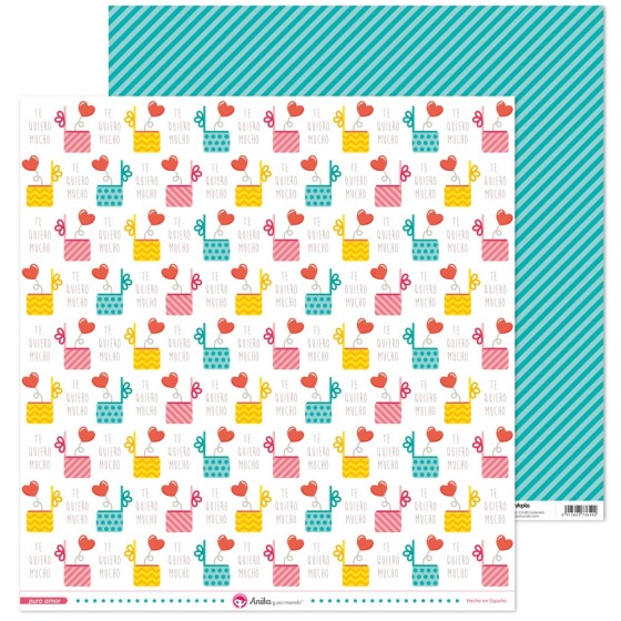 Pack 5 Papeles Decorados 12X12" 180 G Globo Puro Amor 17 Fsc Anita