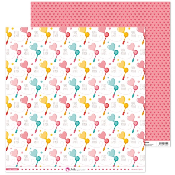 Pack 5 Papeles Decorados 12X12" 180 G Pompas Puro Amor 17 Fsc Anita