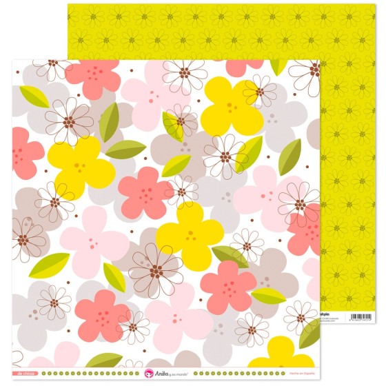 Pack 5 Papeles Decorados 12X12" 180 G Flores De Chicas Fsc Anita