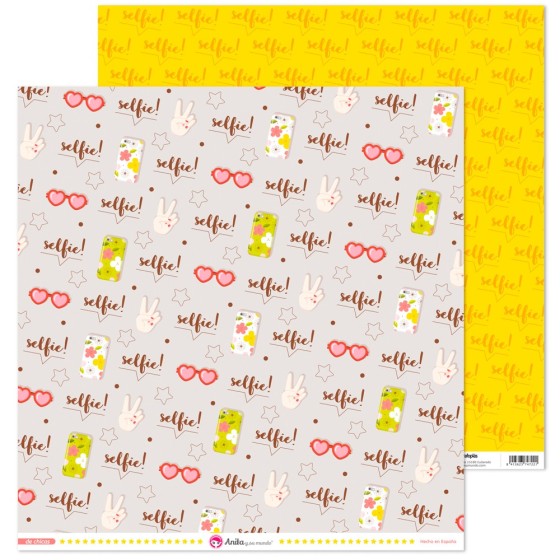 Pack 5 Papeles Decorados 12X12" 180 G Selfie De Chicas Fsc Anita