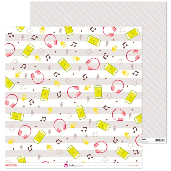 Pack 5 Papeles Decorados 12X12" 180 G Musica De Chicas Fsc Anita