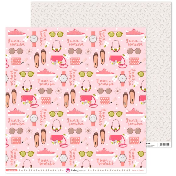Pack 5 Papeles Decorados 12X12" 180 G Complementos De Chicas Fsc Anita
