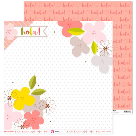 Pack 5 Papeles Decorados 12X12" 180 G Flores De Chicas Fsc Anita