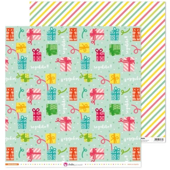 Pack 5 Papeles Decorados 12X12" 180 G Regalos Felicidades! Fsc Anita