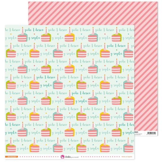 Pack 5 Papeles Decorados 12X12" 180 G Tartas Felicidades! Fsc Anita