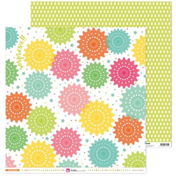 Pack 5 Papeles Decorados 12X12" 180 G Roseton Felicidades! Fsc Anita