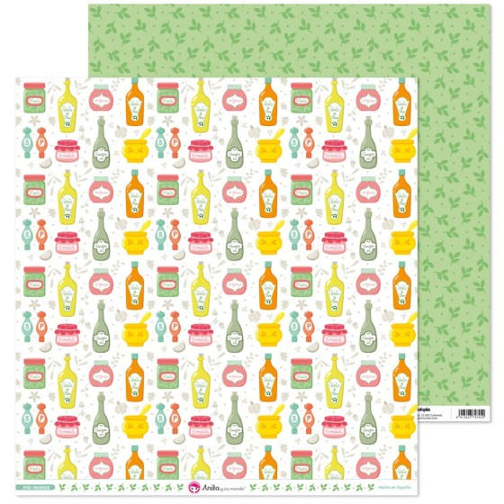 Pack 5 Papeles Decorados 12X12" 180 G Botes Mis Recetas Fsc Anita
