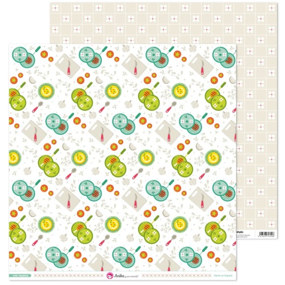 Pack 5 Papeles Decorados 12X12" 180 G Carne Mis Recetas Fsc Anita