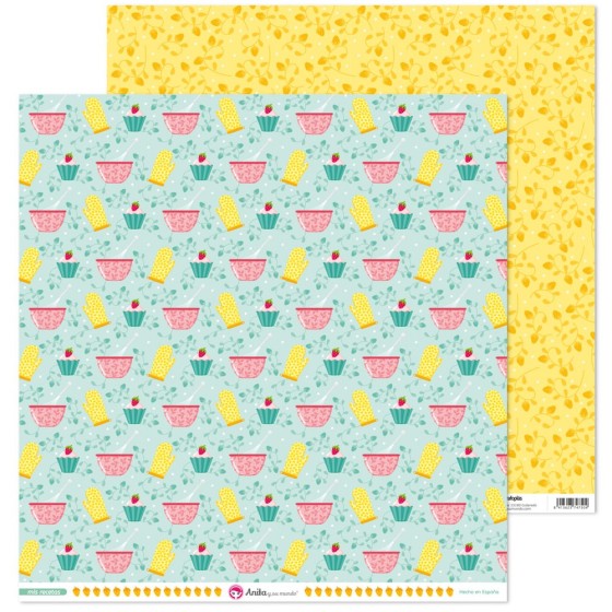 Pack 5 Papeles Decorados 12X12" 180 G Postre Mis Recetas Fsc Anita