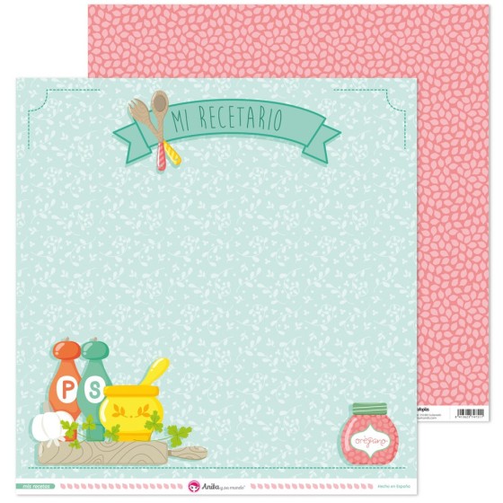 Pack 5 Papeles Decorados 12X12" 180 G Condimentos Mis Recetas Fsc Anita
