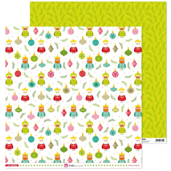 Pack 5 Papeles Decorados 12X12" 180 G Reyes En Navidad Fsc Anita