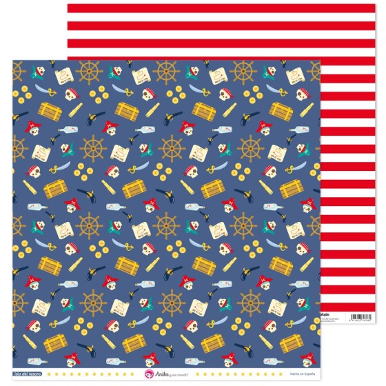 Pack 5 Papeles Decorados 12X12" 180 G Tesoros Isla Del Tesoro Fsc Anita