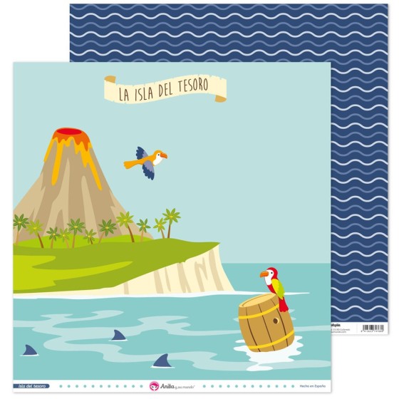 Pack 5 Papeles Decorados 12X12" 180 G Isla Isla Del Tesoro Fsc Anita
