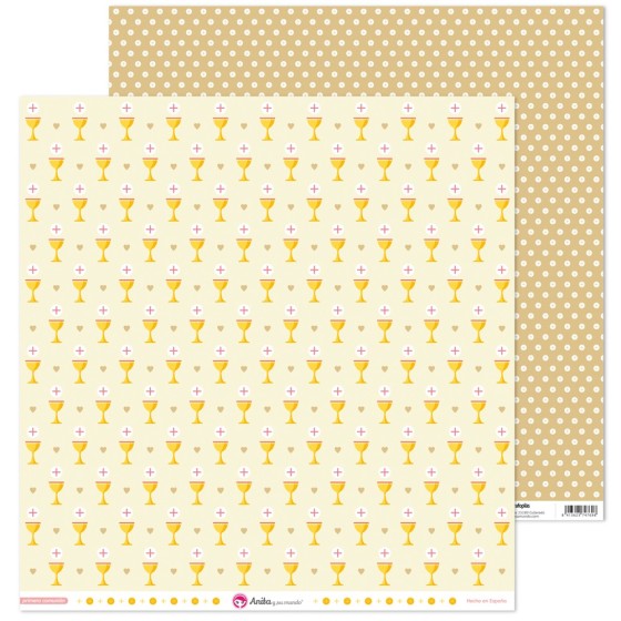 Pack 5 Papeles Decorados 12X12" 180 G Caliz 1ªcomunion Niña 18 Fsc Anita
