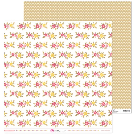 Pack 5 Papeles Decorados 12X12" 180 G Flores 1ªcomunion Niña 18 Fsc Anita