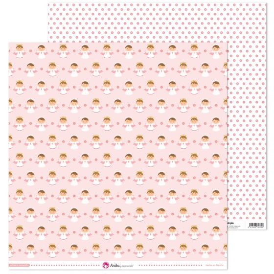 Pack 5 Papeles Decorados 12X12" 180 G Angel 1ªcomunion Niña 18 Fsc Anita