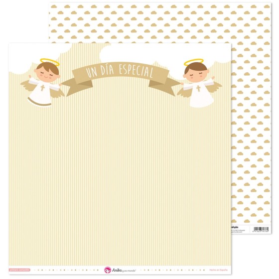 Pack 5 Papeles Decorados 12X12" 180 G Angel 1ªcomunion Niña 18 Fsc Anita
