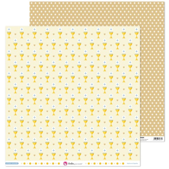 Pack 5 Papeles Decorados 12X12" 180 G Caliz 1ªcomunion Niño 18 Fsc Anita