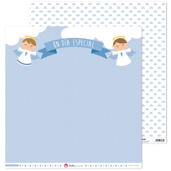 Pack 5 Papeles Decorados 12X12" 180 G Angel 1ªcomunion Niño 18 Fsc Anita