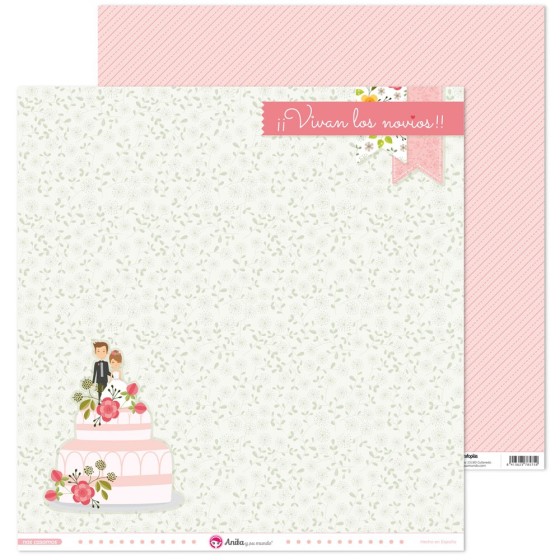 Pack 5 Papeles Decorados 12X12" 180 G Tarta Nos Casamos 19 Fsc Anita
