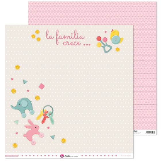 Pack 5 Papeles Decorados 12X12" 180 G Juguetes Nuestra Peque 19 Fsc Anita