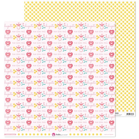 Pack 5 Papeles Decorados 12X12" 180 G Chupete Nuestra Peque 19 Fsc Anita