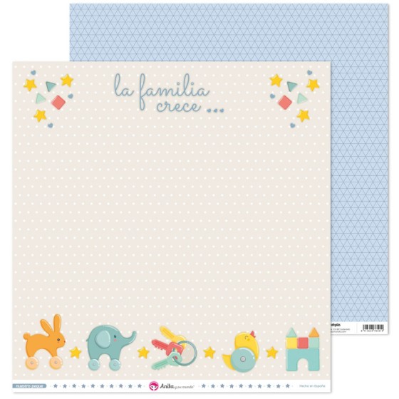 Pack 5 Papeles Decorados 12X12" 180 G Juguetes Nuestro Peque 19 Fsc Anita