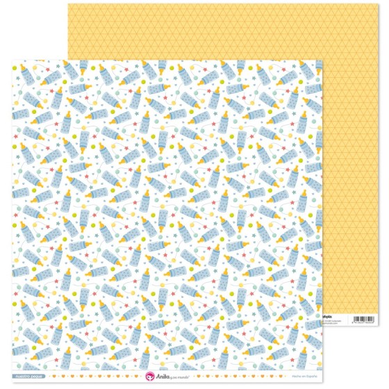 Pack 5 Papeles Decorados 12X12" 180 G Biberon Nuestro Peque 19 Fsc Anita