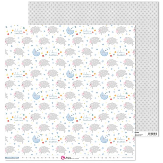 Pack 5 Papeles Decorados 12X12" 180 G Oveja Nuestro Peque 19 Fsc Anita
