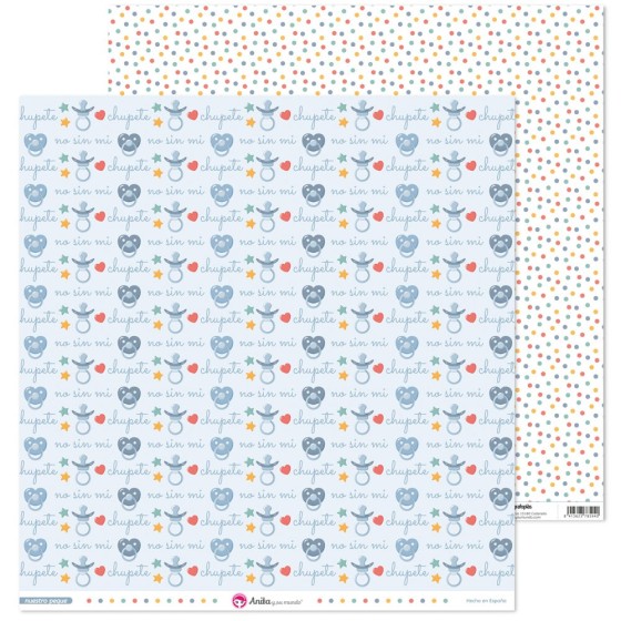 Pack 5 Papeles Decorados 12X12" 180 G Chupete Nuestro Peque 19 Fsc Anita
